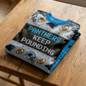 Carolina Panthers NFL Ugly Christmas Sweater – “Keep Pounding”